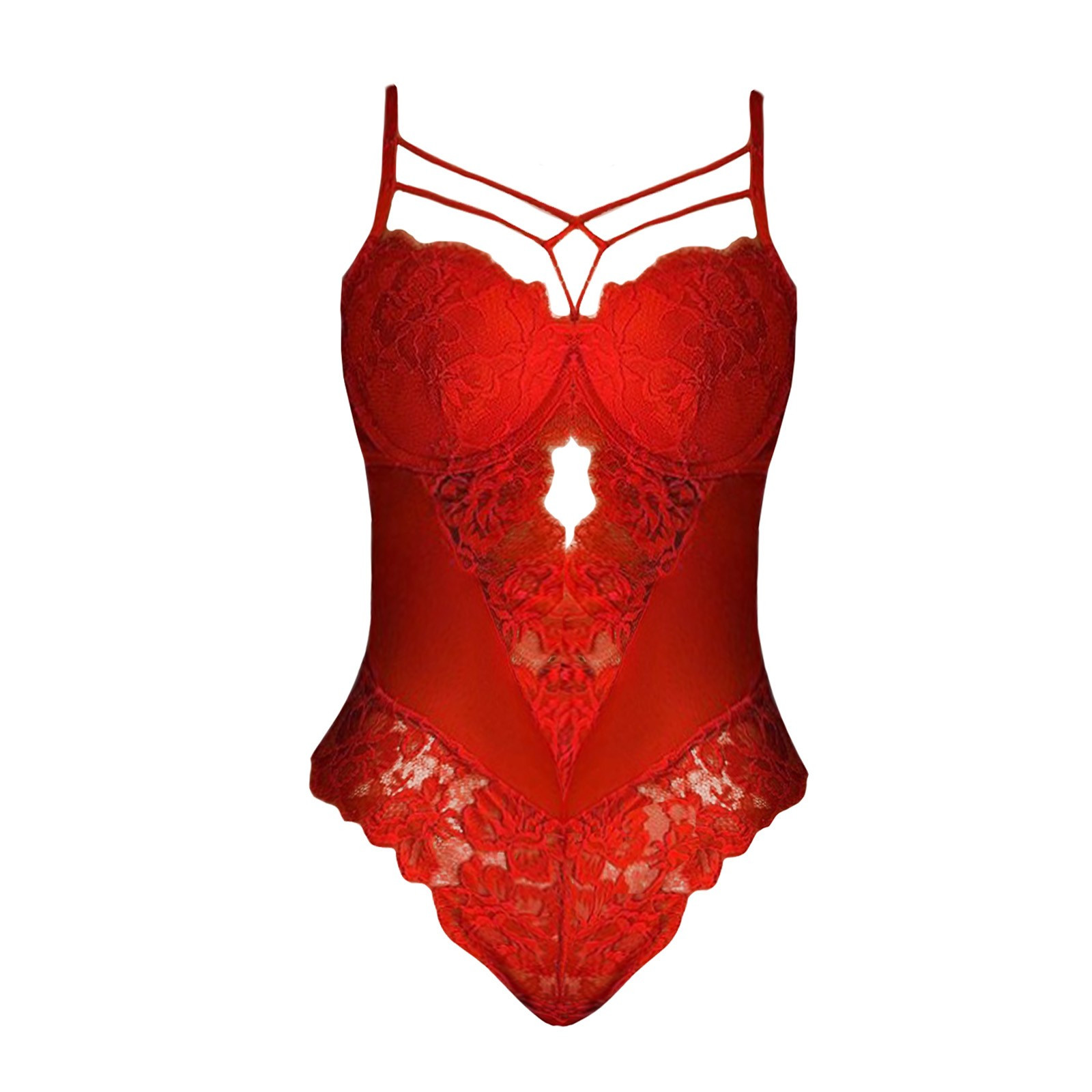 Lingerie For Women Embroidery Ladies Strap Crochet Cutout Teddy Lingerie Bandage Underwear